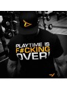 Męska koszulka na siłownie dopasowana "Playtime is over"