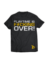 Męska koszulka na siłownie dopasowana "Playtime is over"