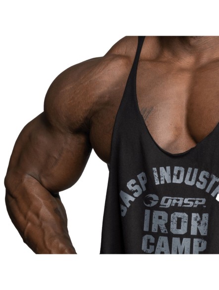 Tank top męski mocno wycięty Stringer na siłownie