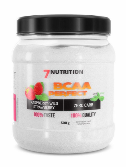 BCAA Perfect 500g 7Nutrition o smaku malinowo-truskawkowym