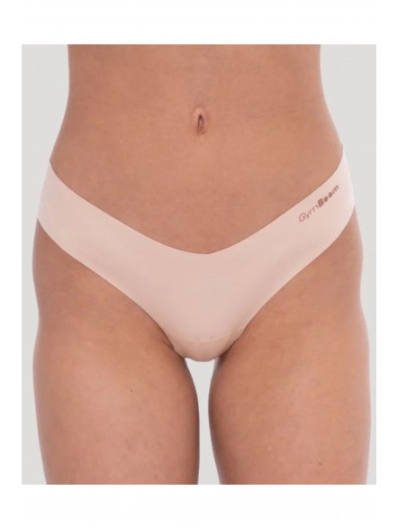 Figi bezszwowe Comfy beżowe 3Pak GymBeam